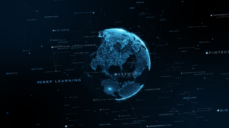a blue AI Earth