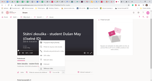 MS teams nahrávání videohovoru